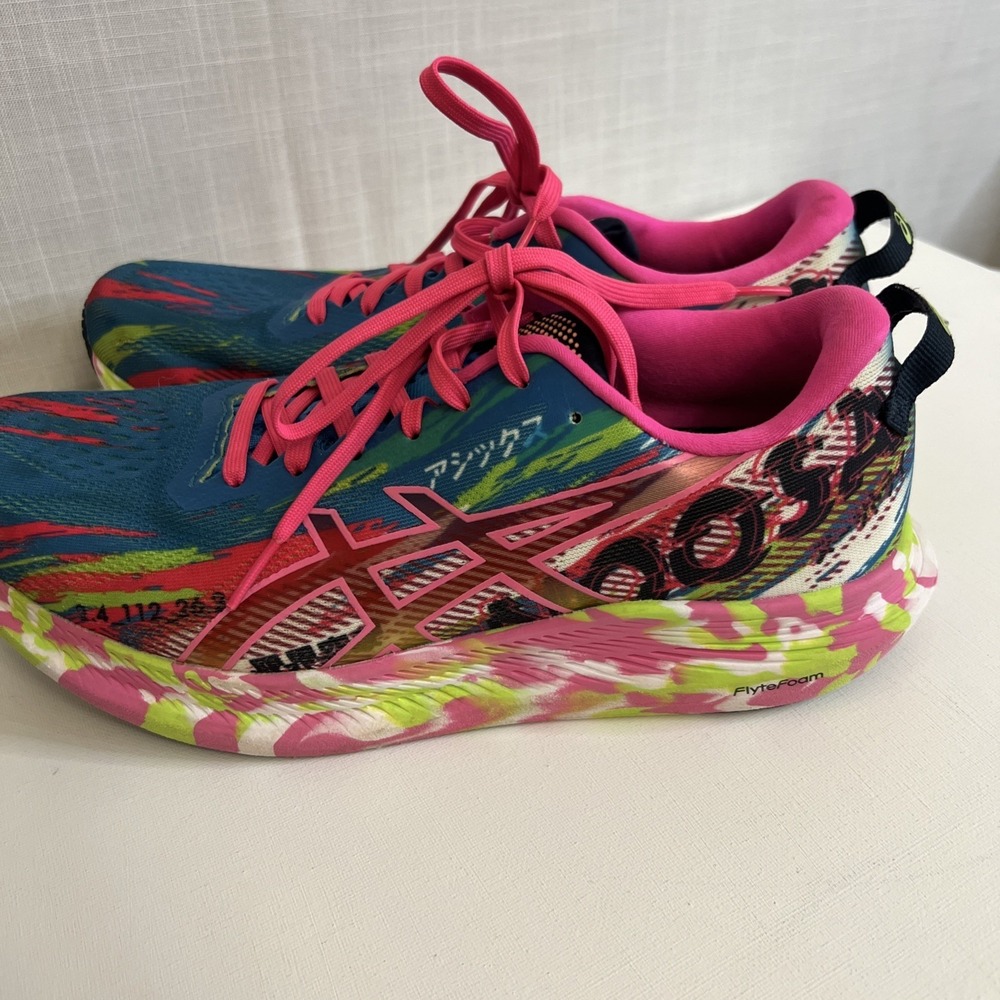 ASICS Noosa Tri 13 Women's Running Shoe Size 10 Bright Colorful Pink Blue Green - Picture 3 of 11